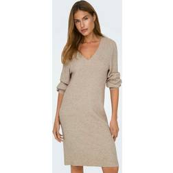 Only Onlkatia Midi-jurk - Lichtbeige