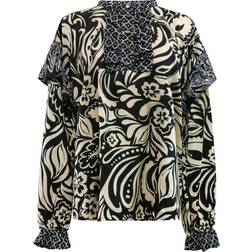 Liberté Liberte Tia-Ls-Frill Blouse Black sort