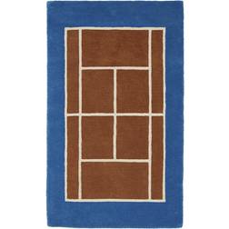 OYOY Tennis Rug Caramel Optic Blue 88 x 150 cm Brown, Blue