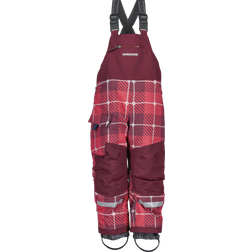 Didriksons Polarbjörnen Printed Kid's Bib Pants - Termos Rusty Wine