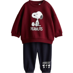 H&M Baby's Motif Set 2-piece - Dark Red/Snoopy