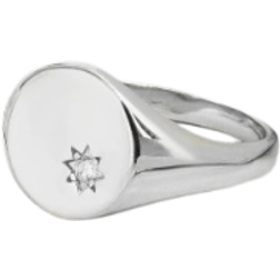 Shein Charm-In 1pc Fashionable Cubic Zirconia Detail Round Decor Ring For Women For Daily Decoration