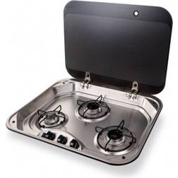 Carbest Gas Cooker 3-Burner with Glass Cover