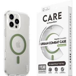 PanzerGlass Coque CARE Urban Combat MagSafe iPhone 16 Pro Max Transparent Vert