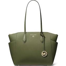 Michael Kors Marilyn Medium Saffiano Leather Tote Bag - Smokey Olive