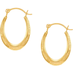 Macy's Patterned Extra Small Oval Huggie Hoop Earrings - Gold