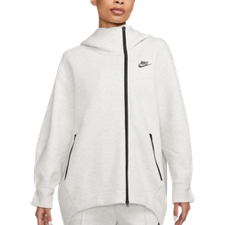 Nike Sportswear Tech Fleece Women's Oversized Full-Zip Hoodie Cape - Light Grey/Heather/Black