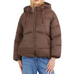 Guess Hooded Puffer - Brown