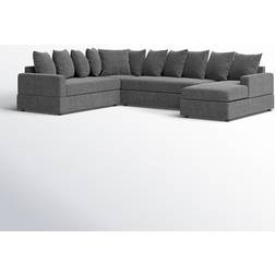 Wade Logan Bernathe Gray Sofa 125" 6 Seater