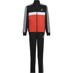 Adidas Junior Essentials 3-Stripes Tiberio Tracksuit - Black/Bright Red/White