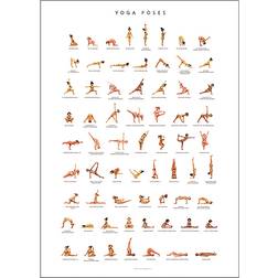 Daells Bolighus Yoga Poses Multicolour/White Plakat 14.8x21cm