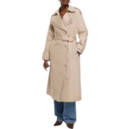 River Island Double Collar Belted Trench Coat - Beige