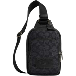 Coach Racer Sling Pack In Signature - Gunmetal/Charcoal/Black