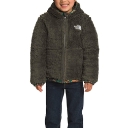 The North Face Kid's Printed Reversible Mount Chimbo Full Zip Hooded Jacket -New Taupe Green Terrain Multi/Print