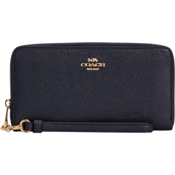 Coach Long Zip Around Wallet - Pebbled Leather/Gold/Midnight