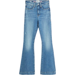 River Island High Waisted Tummy Hold Flared Jeans - Blue