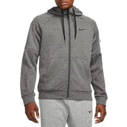 Nike Men's Therma Fit Full Zip Fitness Top - Charcoal Heather/Dark Smoke Grey/Black