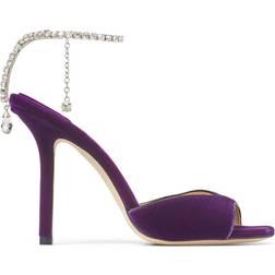 Jimmy Choo Saeda 100 Velvet - Dark Purple