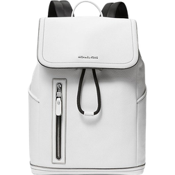 Michael Kors Hudson Pebbled Leather Utility Backpack - Bright White