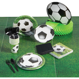 Oriental Trading Plates, Cups & Cutlery Sports Fanatic Soccer Party Deluxe Tableware Kit 110-pack