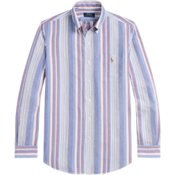 Polo Ralph Lauren Custom Fit Striped Oxford Shirt - Blue Red Multi