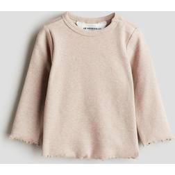 H&M Baby Lyserød Ribbet top med lange ærmer 86 12-18M