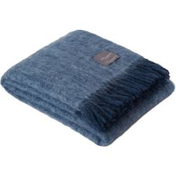 Stackelbergs Plaid Mohair Blanket Melange Tæppe Blå (170x130cm)
