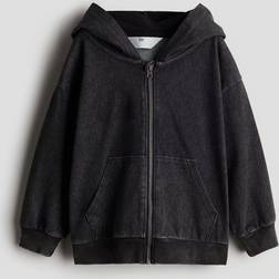 H&M Jungen Hoodiejacke aus Twill Schwarz 134/140 8-10Y