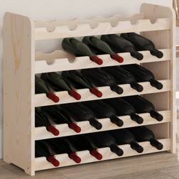 vidaXL 67.5 x 25 x 60 cm Solid Wood Pine Wine Rack