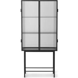 Ferm Living Haze Vitrine Reeded Glass/Black Glass Cabinet 70x155cm