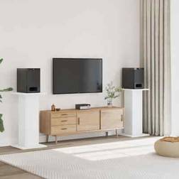 vidaXL Speaker Stands 2 Pcs White 30 x 30 x 80 cm Engineered Wood