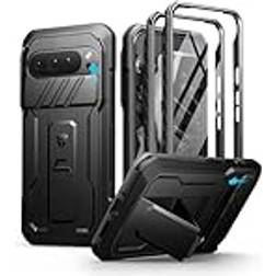 Dexnor for Google Pixel 9 Pro XL Case with Slide Camera Cover & Built-in Screen Protector & Heavy-Duty Kickstand,Full-Body Protective Cover Rugged Bumper Cases for Pixel 9 Pro XL,Black(2024)