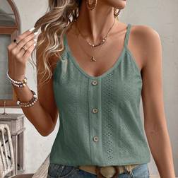 Shein Summer Casual Solid Color Spaghetti Strap Top