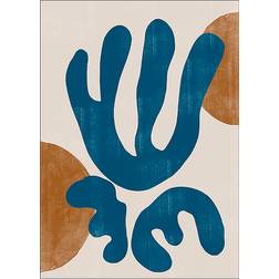 Daells Bolighus Modern Plant No.3 Blue/Beige/Brown Poster 50x70cm