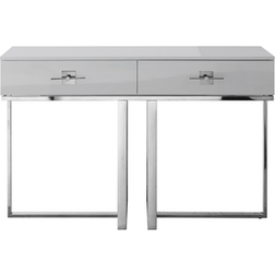 Inspired Home Ohana Light Grey/Chrome Console Table 15x47"