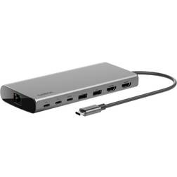 Belkin USB-C 8-in-1 Dual Display Docking Station Gray