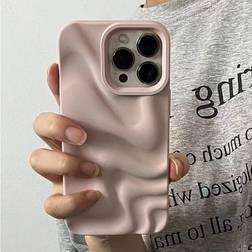 Shein pc YK Matte Silicone Asymmetrical D Wavy Pattern Minimalist Solid Color Shockproof Phone Case Compatible With Iphone Pro Max Pro Plus Pro MaxXSXR Pro