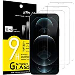 New'C Pack of 3, Glass Screen Protector for iPhone 12 Pro Max (6.7) Tempered Glass Anti-Scratch, Anti-Fingerprints, Bubble-Free, 9H Hardness, 0.33mm Ultra Transparent, Ultra Resistant