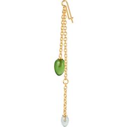Ole Lynggaard Young Fish Earring Pendant - Gold/Aquamarine/Serpentine
