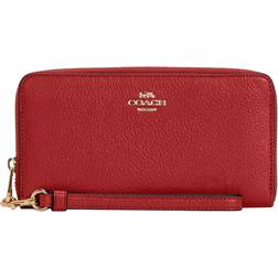 Coach Long Zip Around Wallet - Red