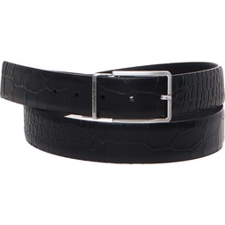 Emporio Armani Mock Croc Leather Belt - Black