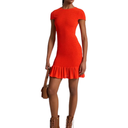 Michael Kors Smocked Georgette Mini Dress - Optic Orange