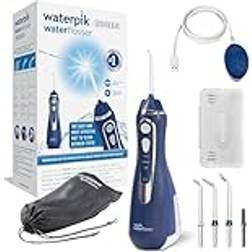 Waterpik Cordless Advanced Flosser, Sladdlös Mundusch Med Tre Inställningar För Vattentryck, Avlägsnar Plack, Perfekt För Resan Eller Mindre Badrum, USB-laddare, Blå WP-583EU