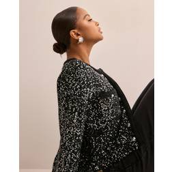 Michael Kors Giacca Stretch Metallizzata Con Paillettes - Nero