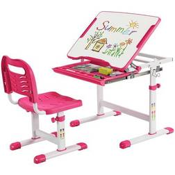 Costway Kinderschreibtisch Set Höhenverstellbar