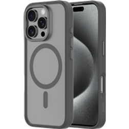 QDOS Hybrid Soft Snap iPhone 16 Pro Case MagSafe Compatible Clear Black Titanium