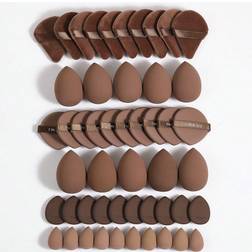Shein 5/10/20/30/40/50/60/80/100PCS Makeup Tools Set Including:10PCS Makeup Sponges For Liquid Makeup+10PCS Mini Makeup Sponges For Liquid Makeup+10PCS Triangle Powder Puffs For Loose Powder And Makeup Setting+10PCS Air Cushion Powder Puffs For Facial Makeup+10PCS Mini Air Cushion Powder Puffs For Facial Concealer Makeup Multicolor