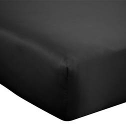 Catherine Lansfield Silky Soft Satin Fitted - Kingsize 5' Bed Sheet Black