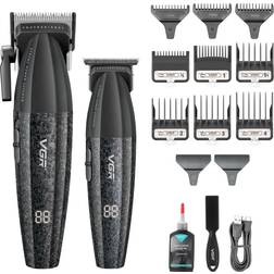 VGR Professional Barber Cordless Hair Clippers Set