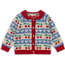 Konges Sløjd Belou Uld Cardigan - Cherry Stripe (KS101424)